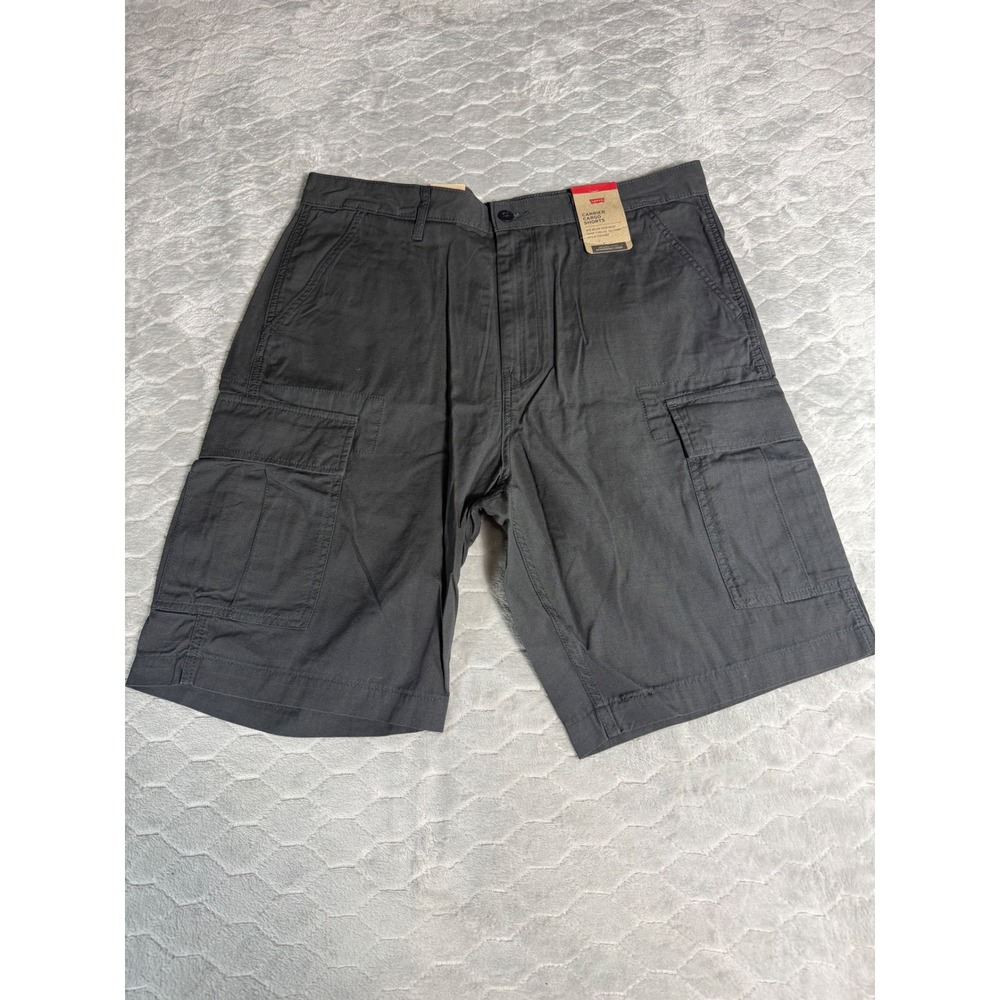 Levis Mens Carrier Cargo Shorts 34 Grey Ripstop Outdoor Hiking 90416-0036 Work